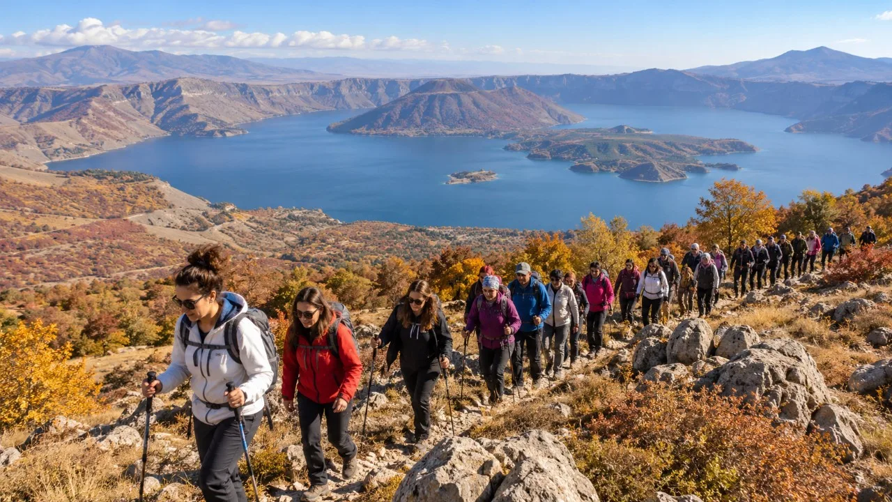 Bitlis'te 100 Öğretmen Nemrut Kalderası'nda Yürüdü