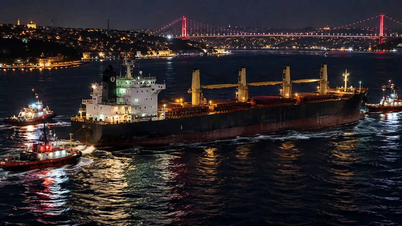Boğaz'da gemi arızası: Kıyıya metreler kala durdu