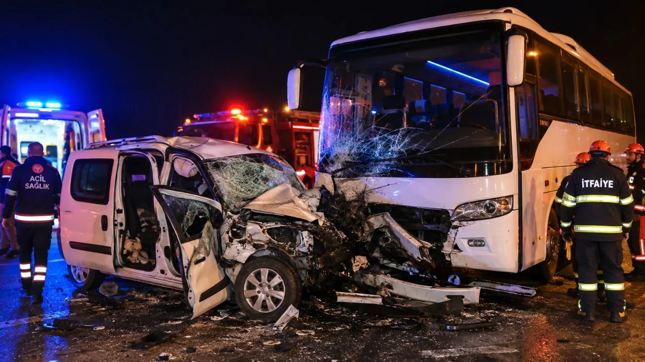 Malatya'da servis otobüsü çarpışması: 2 ölü, 3 yaralı